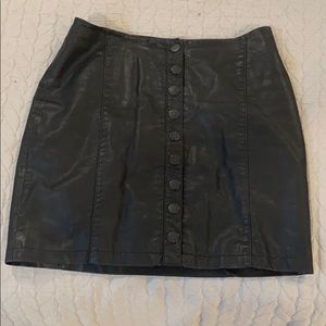 Black “leather” Free People mini Skirt